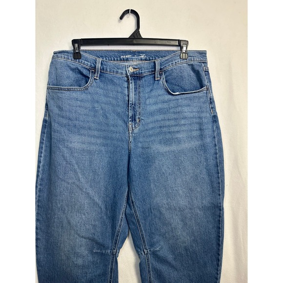 Old Navy Women High-Waisted Wow Barrel Leg Ankle Jeans Blue Medium Wash 16 - Picture 5 of 12